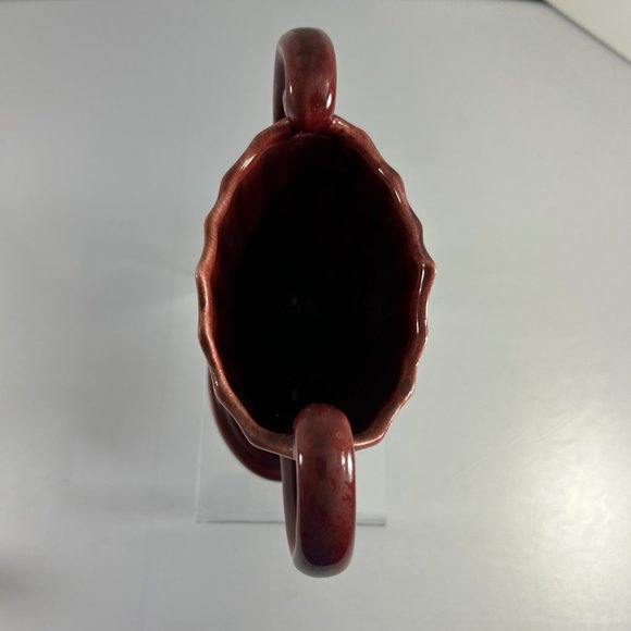 Vintage Camark Art Pottery Double Handle Trophy Style Vase Urn 404 USA Maroon - Picture 5 of 9